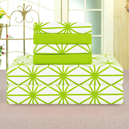 Elegant Comfort 6-Piece Cube Bed Sheet Set  - Geometric Pattern - Soft as a Hotel Premium Quality