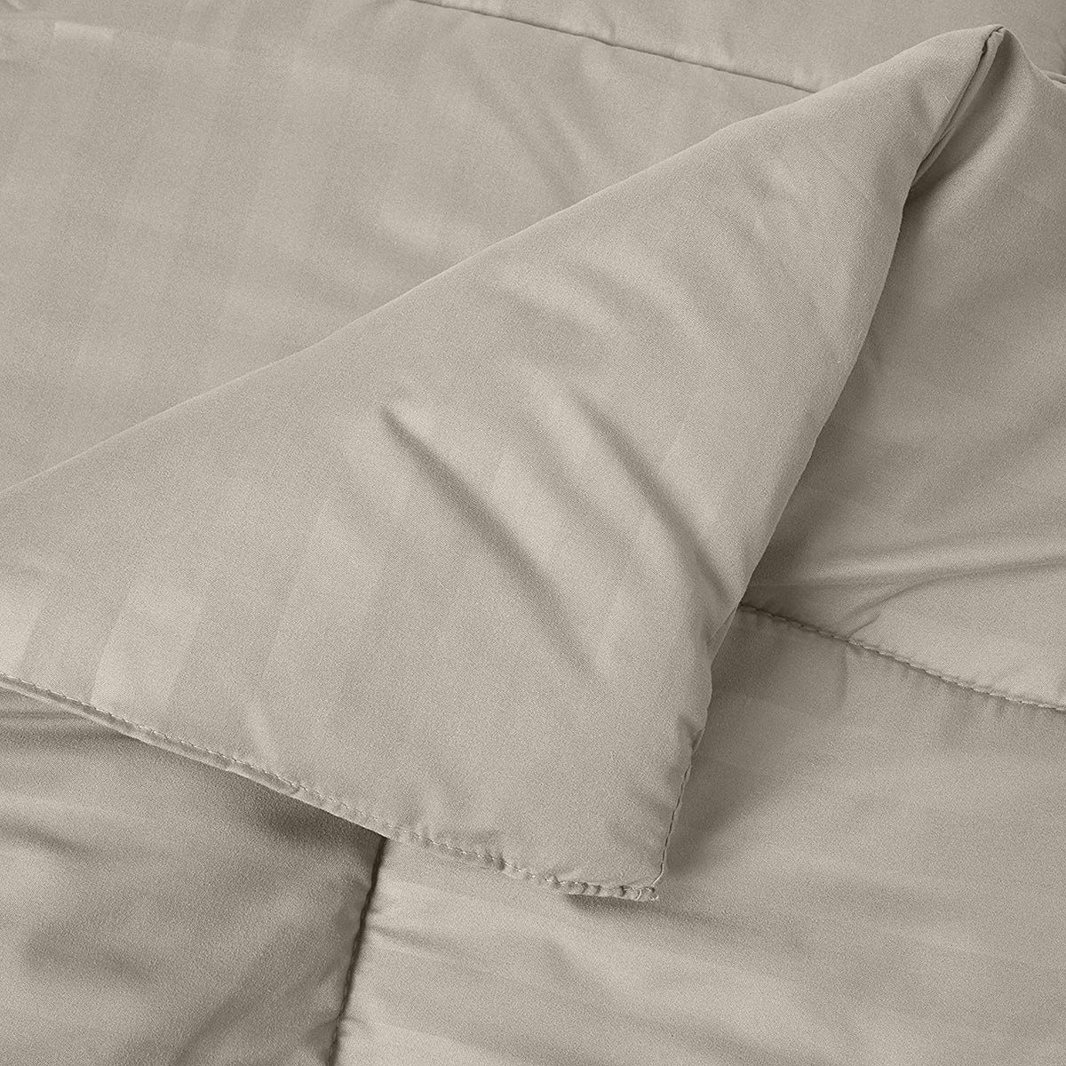 Elegant Comfort 8-Piece Dobby Stripe Comforter Set - Includes 4-Piece Sheet Set with Double Sided Storage Pockets