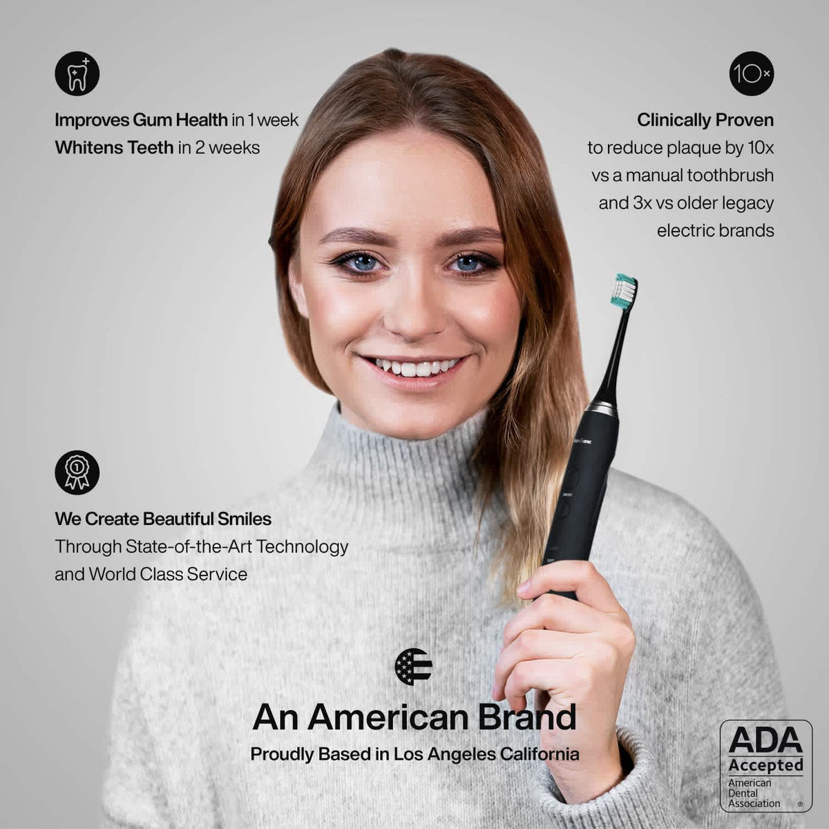 Aquasonic Black Series Toothbrush + Black Aquaflosser Bundle