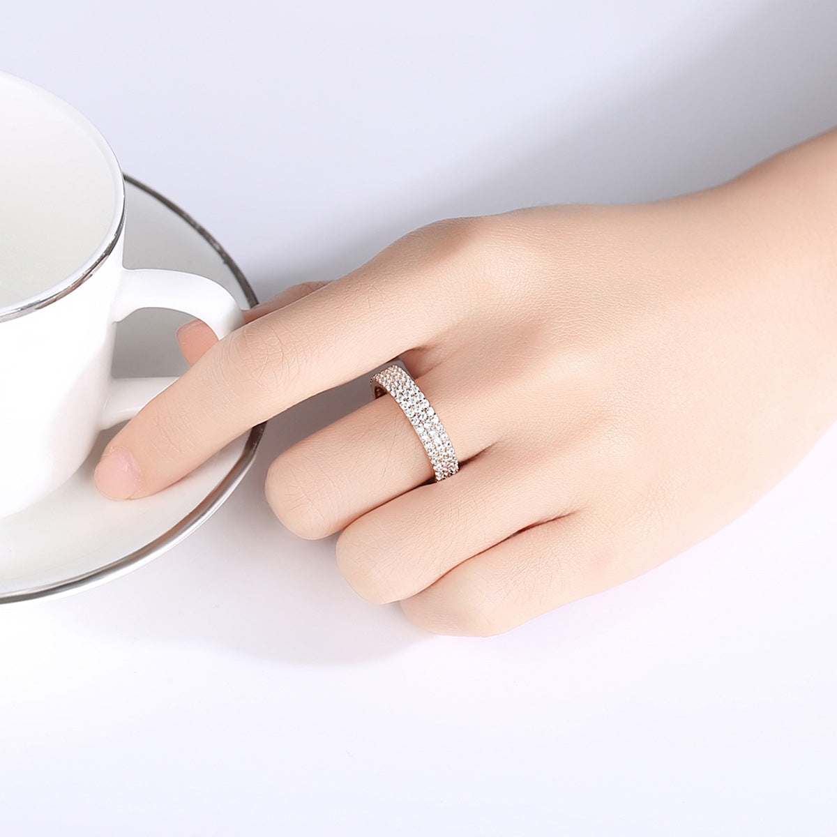Cubic Zirconia & Goldtone Pavé Band