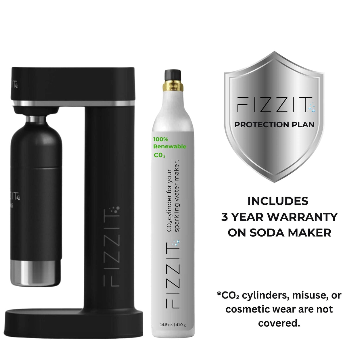 Fizzit™ Spärklï Carbonated Water Soda Maker with Stainless Steel Bottle – Dishwasher Safe Bottles - Sparkling Water Maker