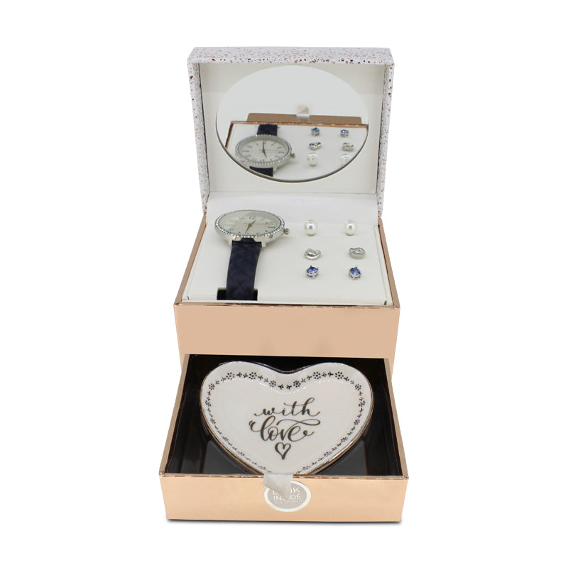Jessica Carlyle Blue Watch And Earring Jewellery Set 6164