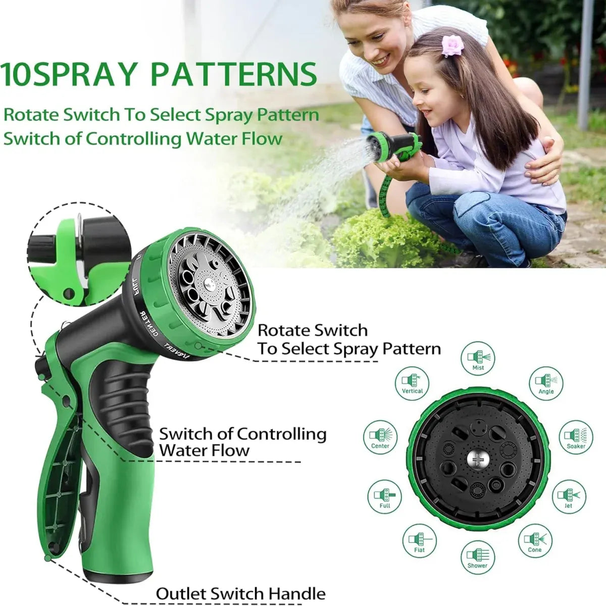 Anti-Kink Outdoor Garden Hose with Spray Gun