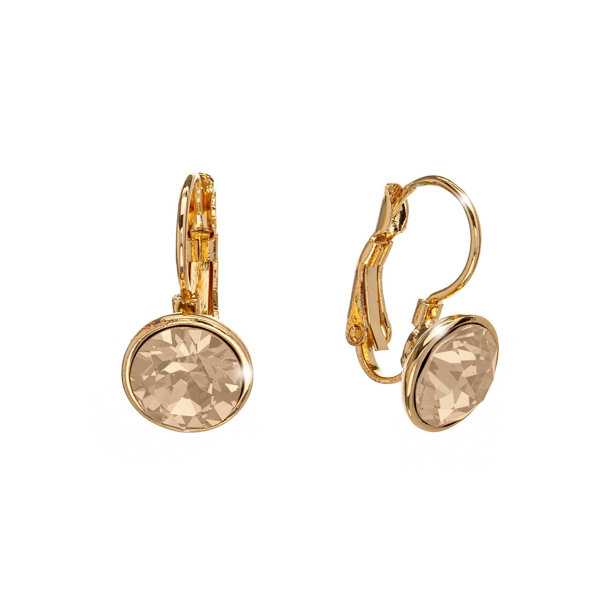 Classic Leverback Earrings with Sparkling Swarovski Crystals