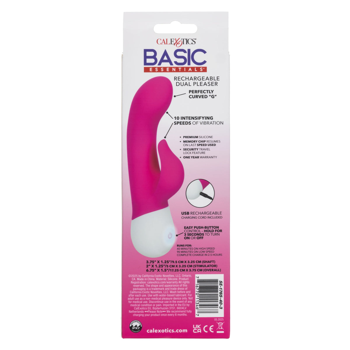 CalExotics Basic Essentials Rechargeable Dual Pleaser