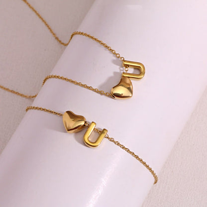 Dainty A-Z Initial Heart Necklace