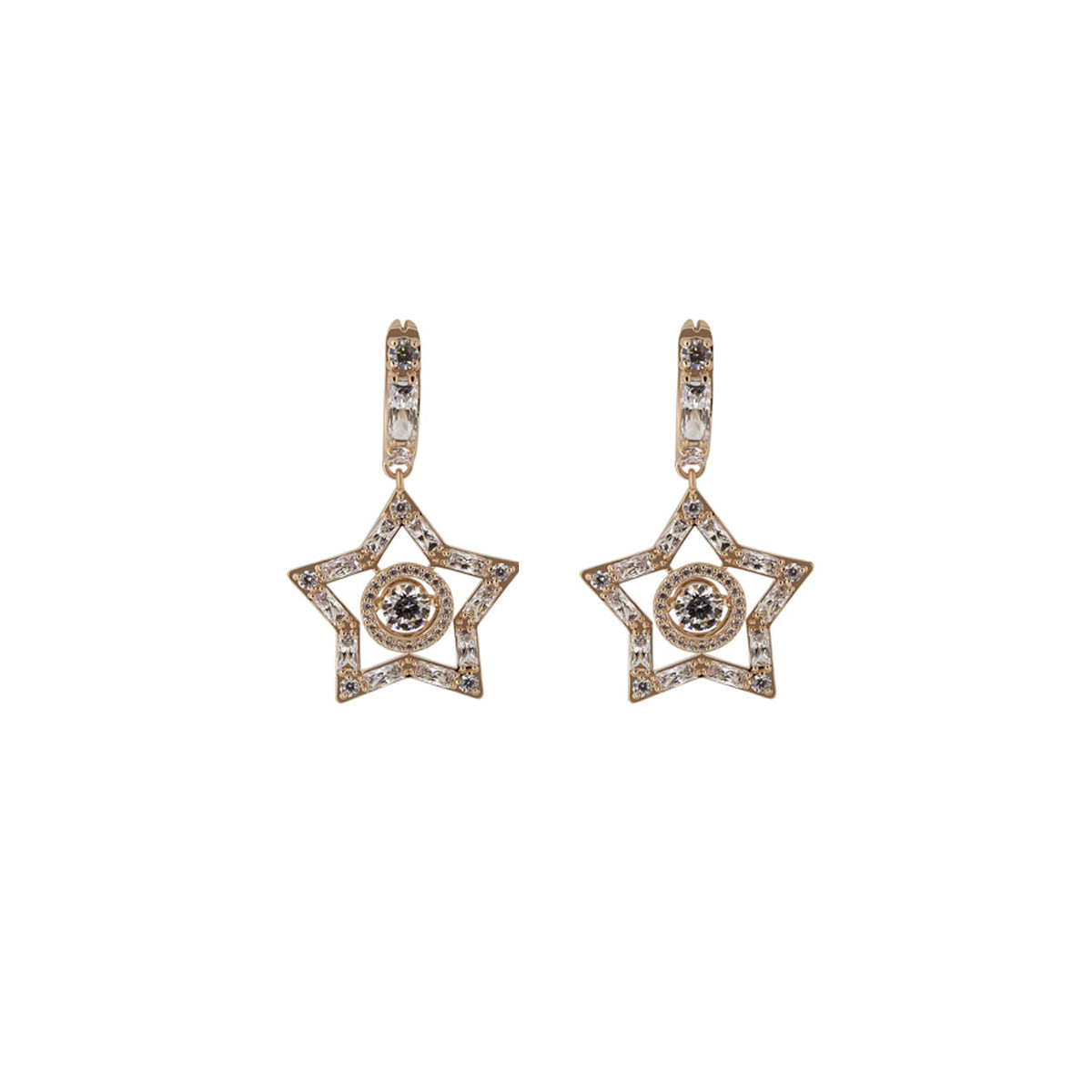 Swarovski Rose Gold Star Earrings 5617769