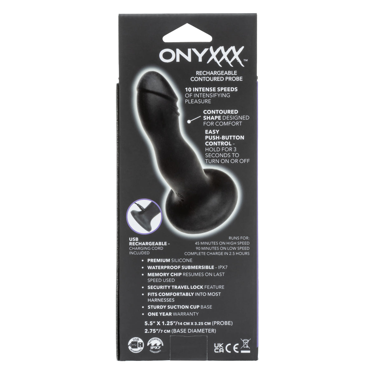 CalExotics Onyxxx Rechargeable Contoured Probe