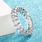 Clear Crystal & Silvertone Oval Band Ring