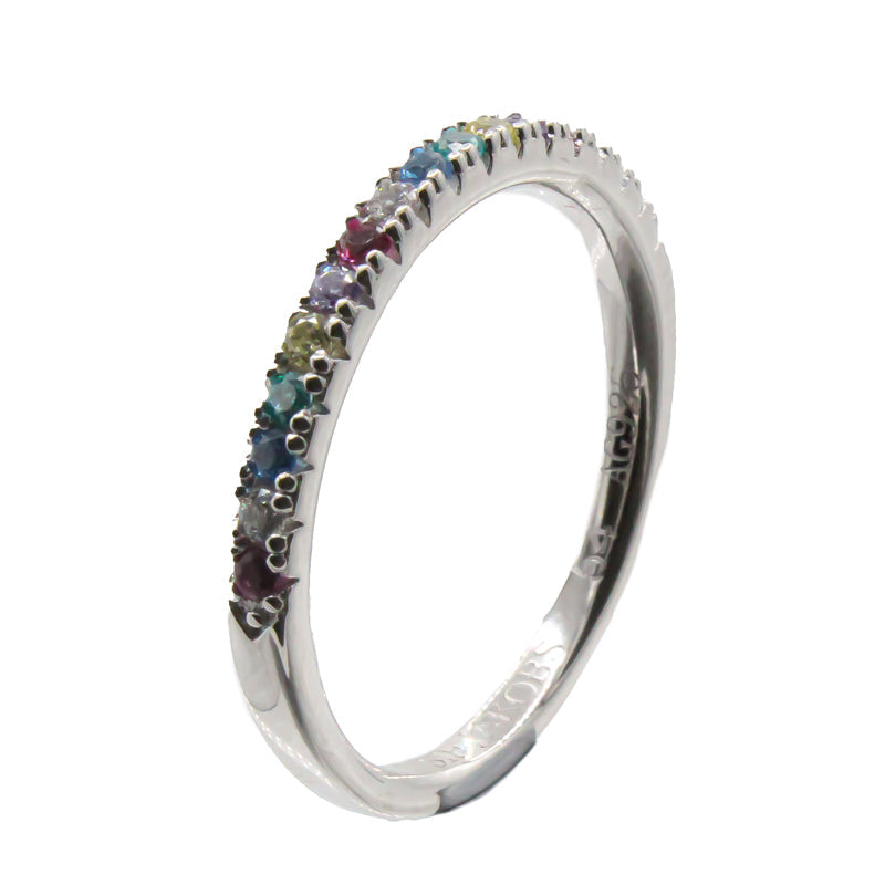Silver Ring Size 52 Sif Jakobs Ellera Multi Coloured Cubic Zirconia
