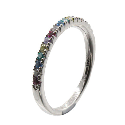 Silver Ring Size 52 Sif Jakobs Ellera Multi Coloured Cubic Zirconia