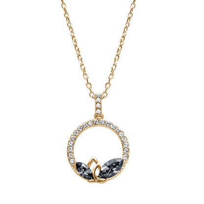 Elegant Dual Marquis Pavé Pendant Necklace  Embellished with Swarovski Crystals by callura