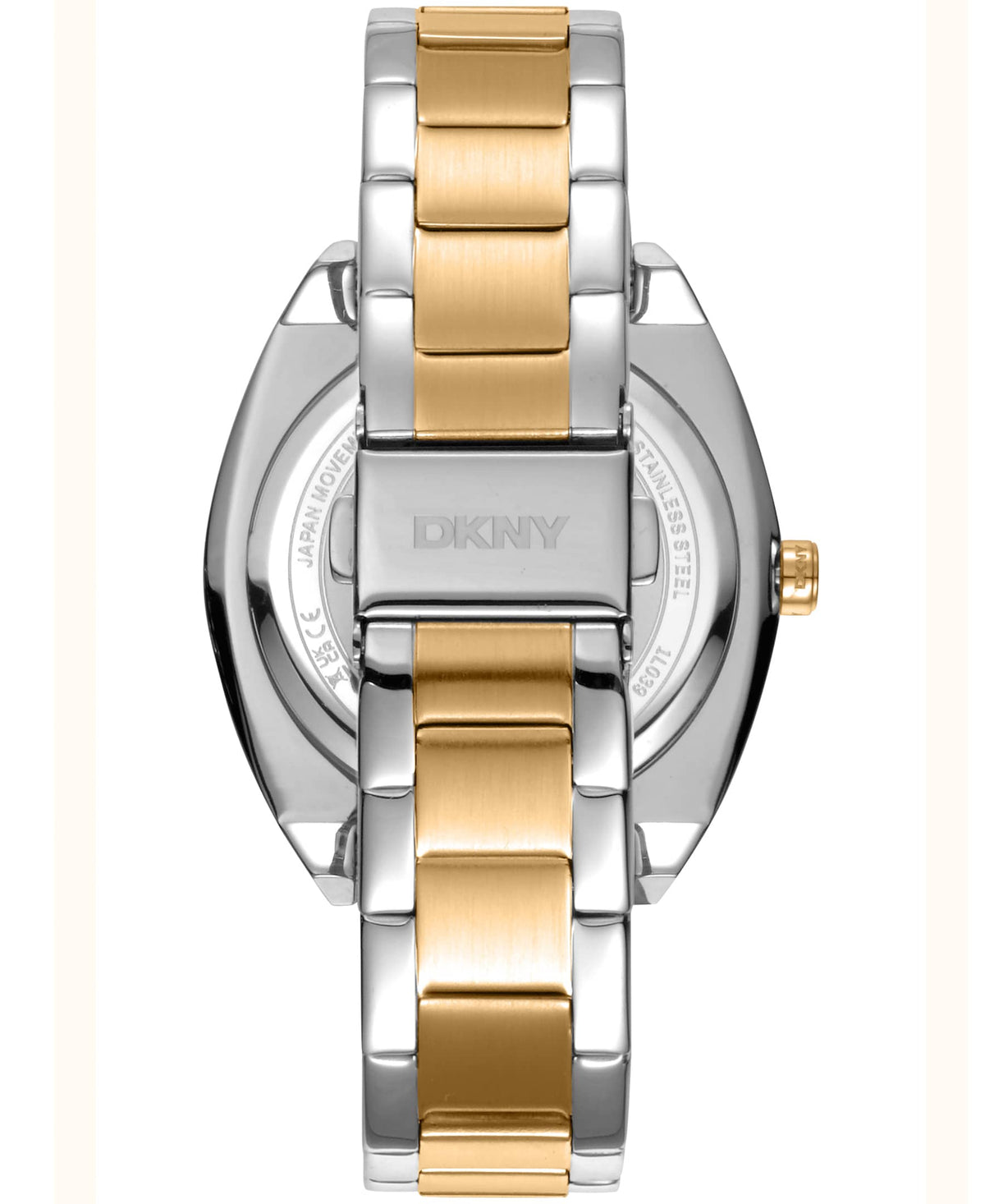 Dkny Women Watch, Two Tone Silver & Gold Color Case, Light Blue Dial, Two Tone Silver & Gold Color Metal Bracelet, 3 Hands, 5 Atm
