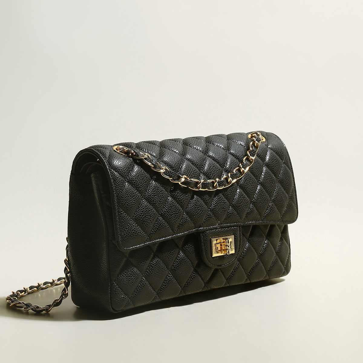 Classic Black Quilted Flap Shoulder Bag
