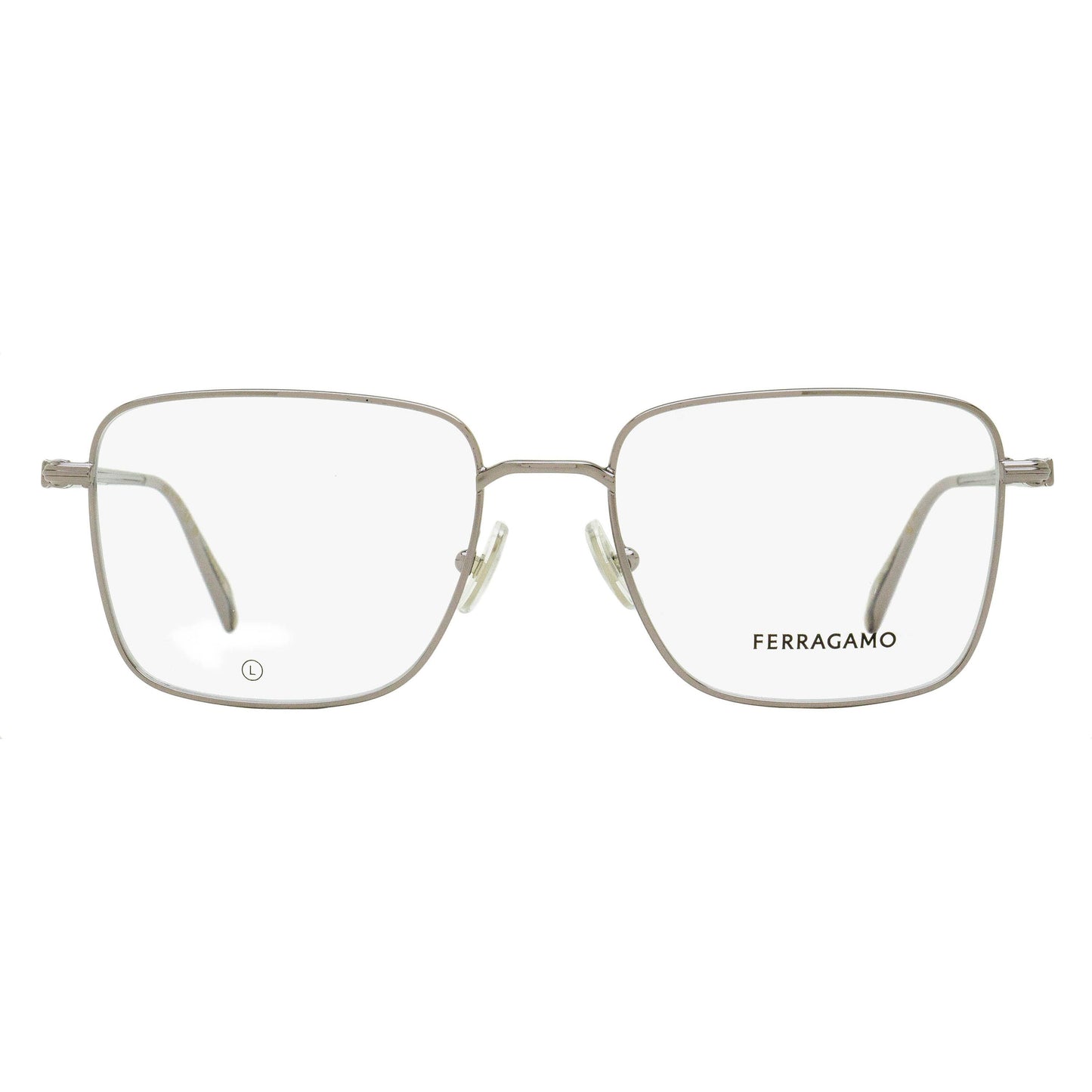 Ferragamo Rounded Rectangular Eyeglasses SF2231 021 Light Ruthenium 53mm