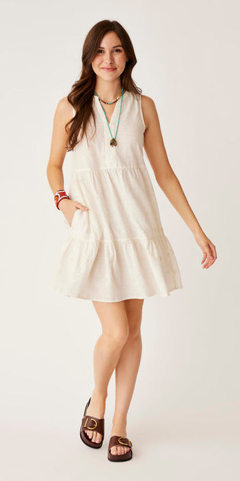 Carve Designs Women's Nellie Eyelet Dress Floral Pattern Tiered Dress