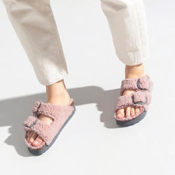 Birkenstock Arizona Big Buckle Pap Teddy Crystal Rose