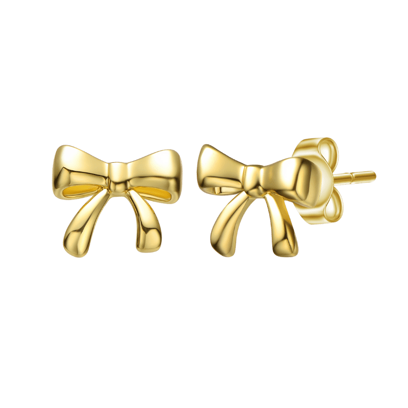 Baby/Toddler 14k Gold Plated Tiny Ribbons Stud Earrings