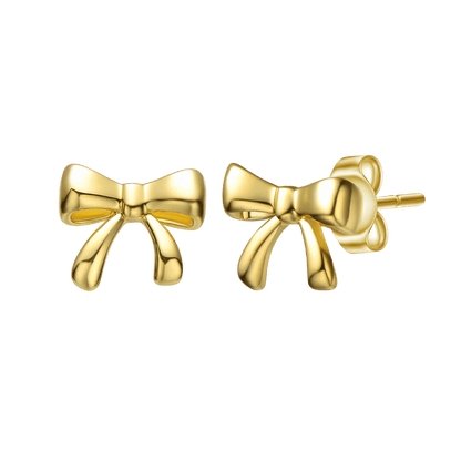 Baby/Toddler 14k Gold Plated Tiny Ribbons Stud Earrings