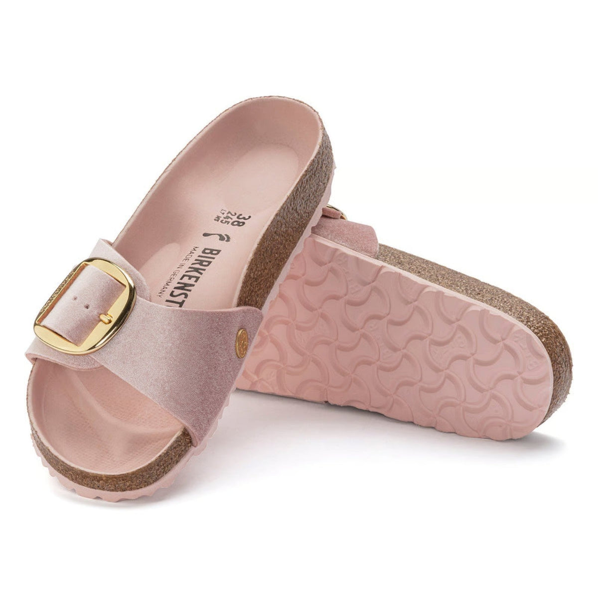 Birkenstock Unisex Madrid Big Buckle Rivet Logo Velvet Light Rose
