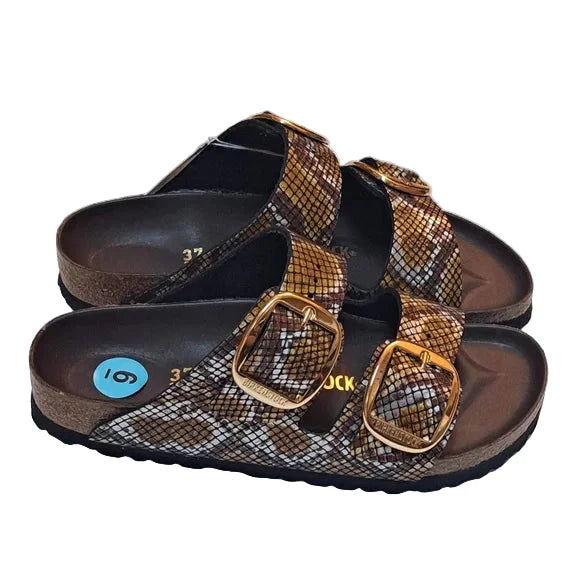 Birkenstock Arizona Big Buckle Microfiber Python Brown