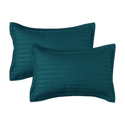 Elegant Comfort 8-Piece Dobby Stripe Comforter Set - Includes 4-Piece Sheet Set with Double Sided Storage Pockets