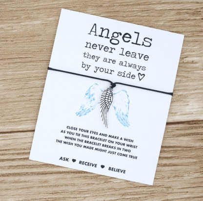 Black & Silvertone Wing Adjustable Bracelet