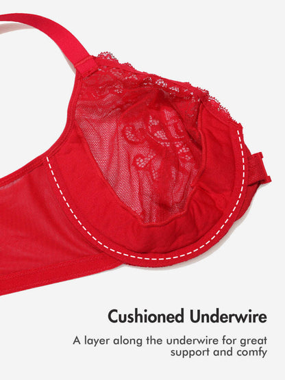 Front Closure Lace Underwire Plunge Bra