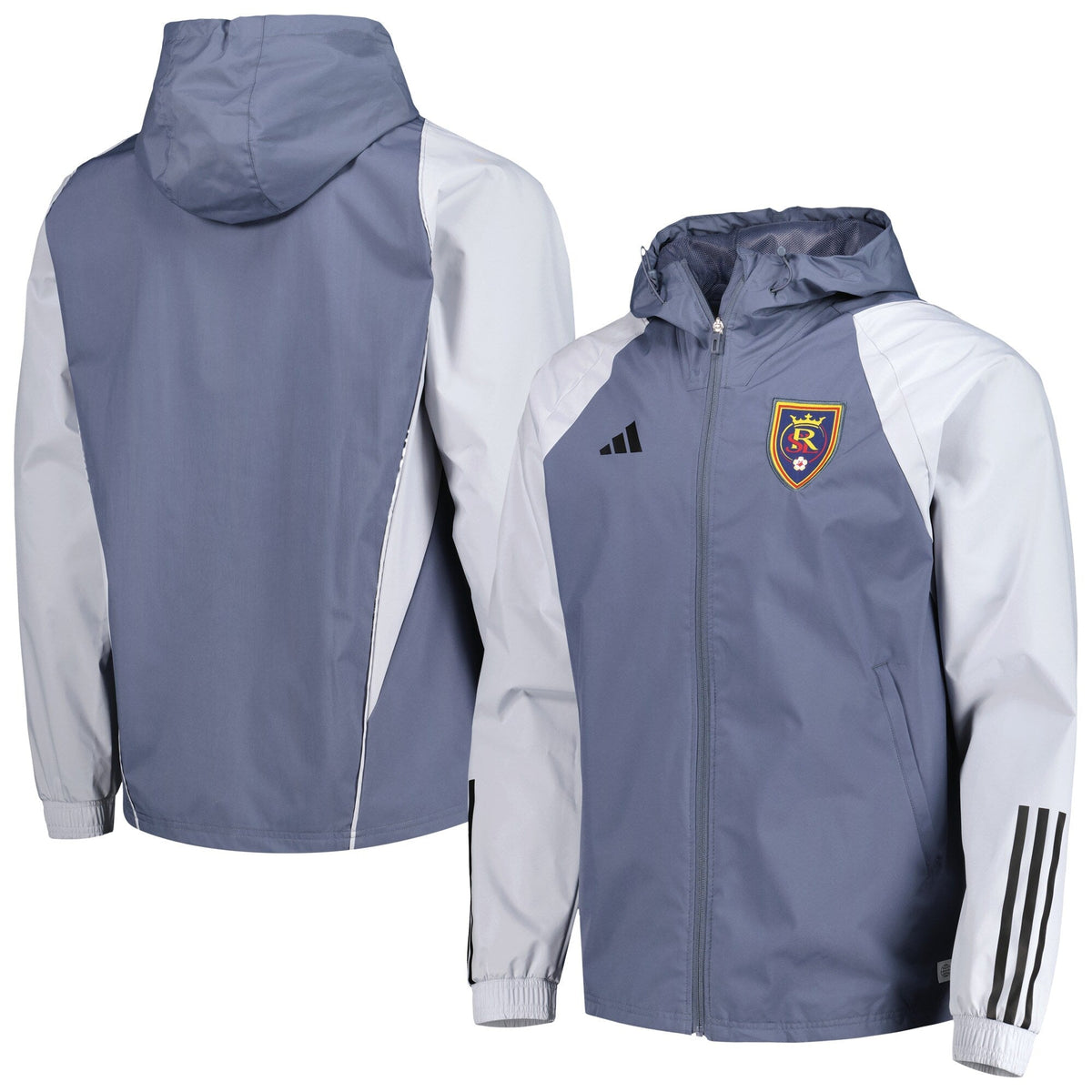 adidas Men's Real Salt Lake All-Weather Raglan Hoodie Full-Zip Jacket