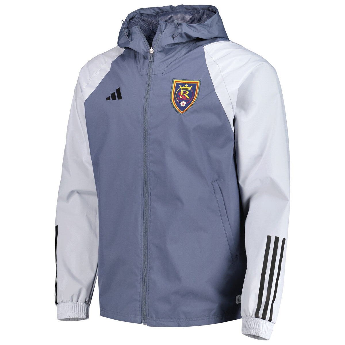 adidas Men's Real Salt Lake All-Weather Raglan Hoodie Full-Zip Jacket