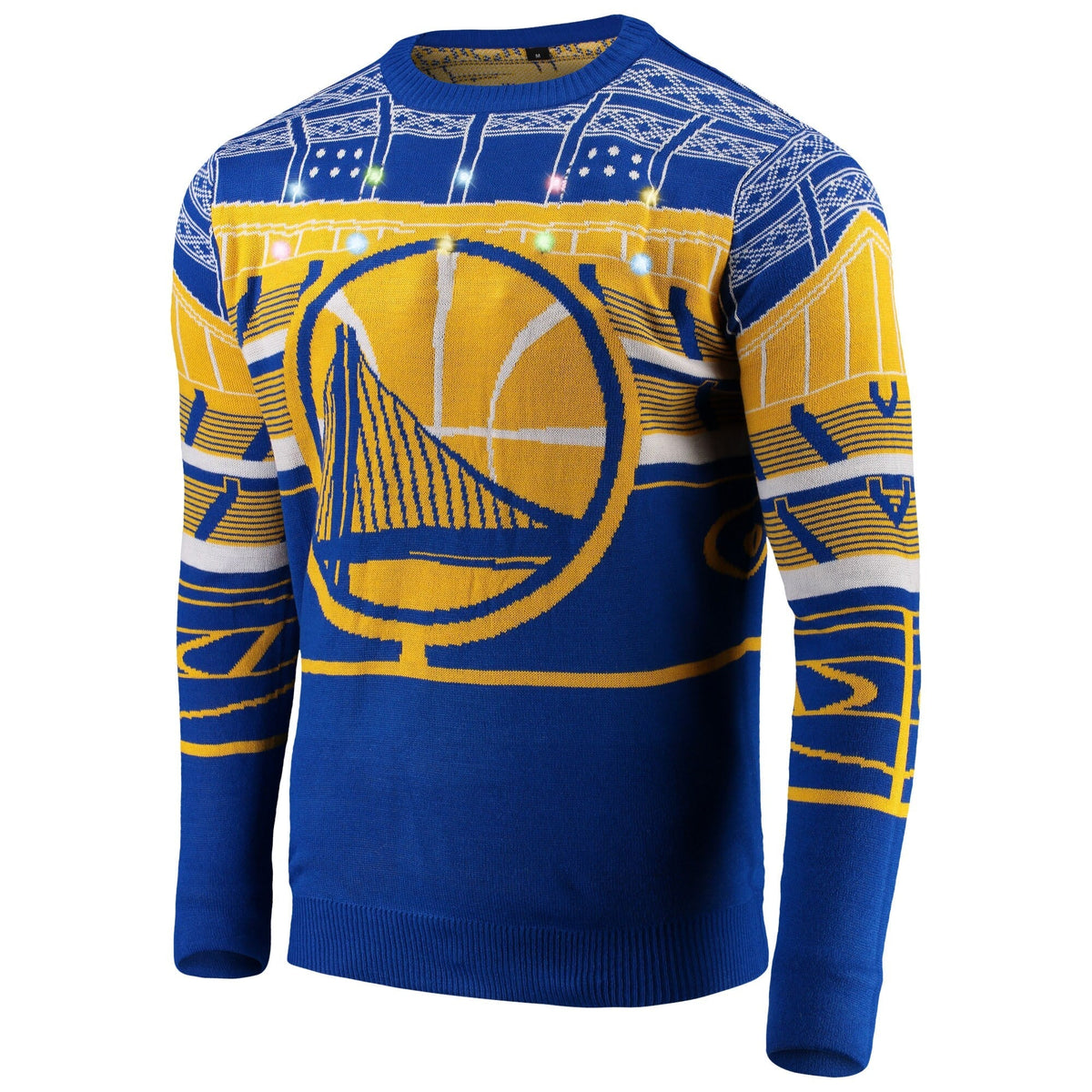 Foco Men's NBA Gs Warriors Bluetooth Light Up Ugly Sweater