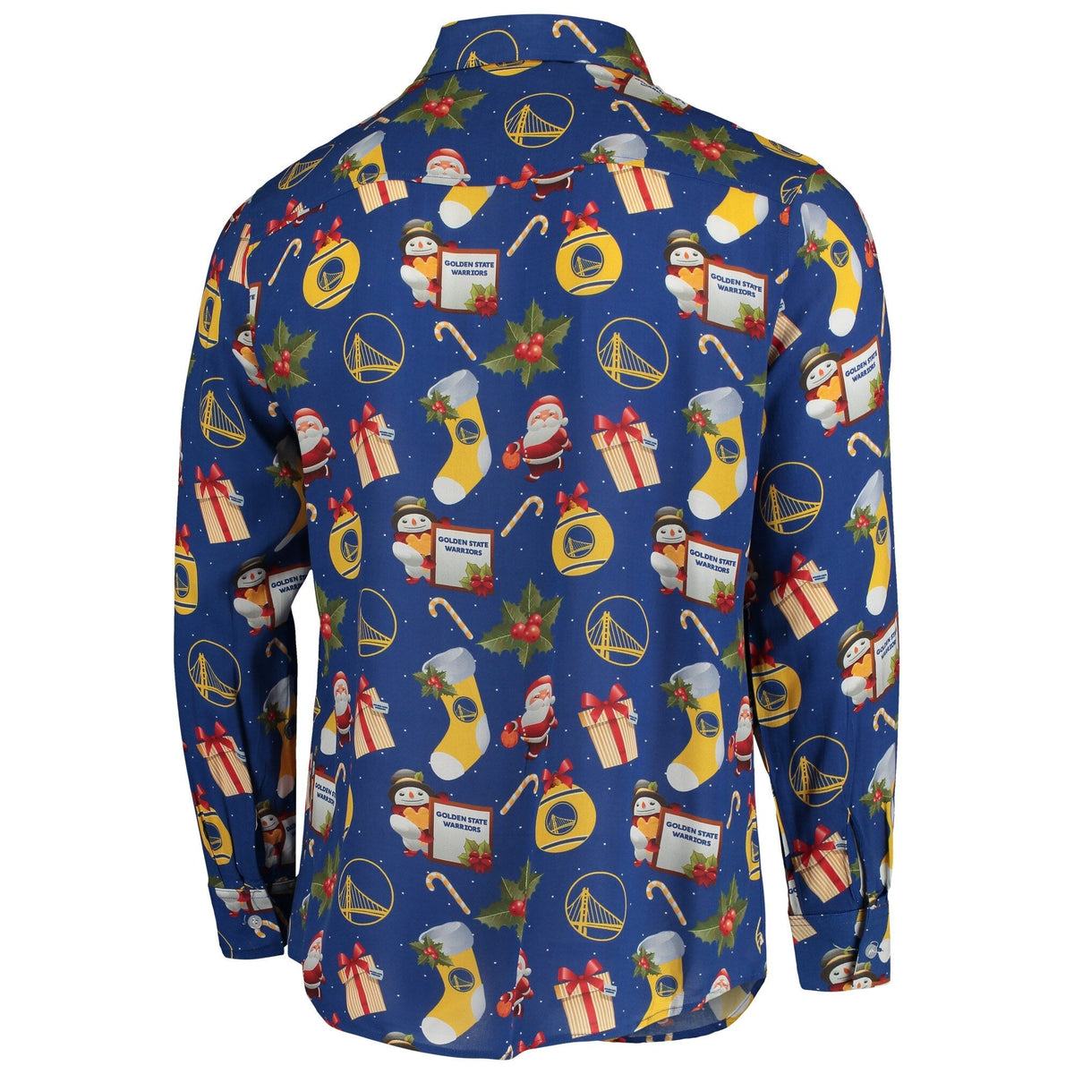Foco Men's NBA Gs Warriors Floral Winter Ls Button-Up Shirt