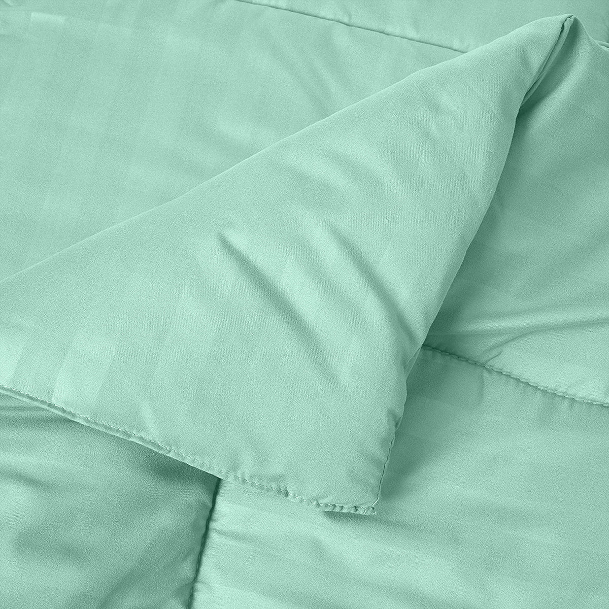 Elegant Comfort 8-Piece Dobby Stripe Comforter Set - Includes 4-Piece Sheet Set with Double Sided Storage Pockets