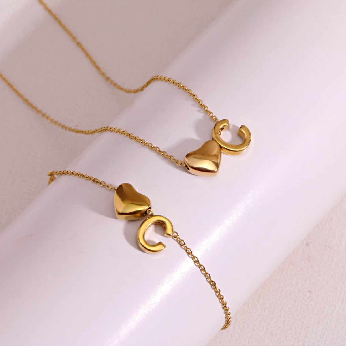 Dainty A-Z Initial Heart Necklace