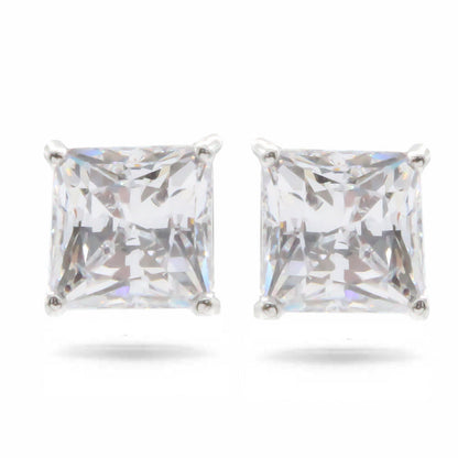 Swarovski Attract Square Crystal Silver Earrings