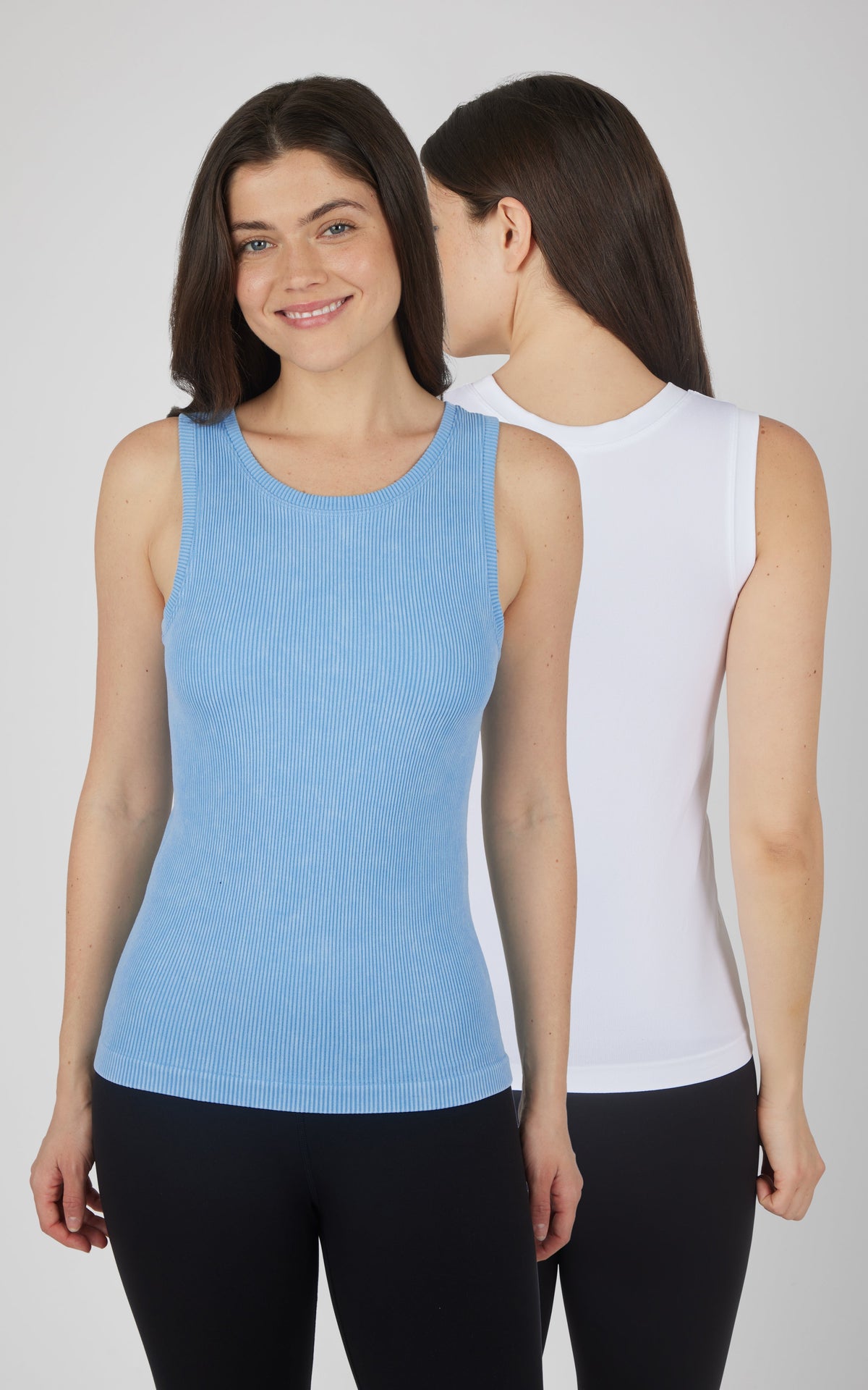 90 Degree by Reflex 2 PK Stonewash Ribbed Seamless Tank