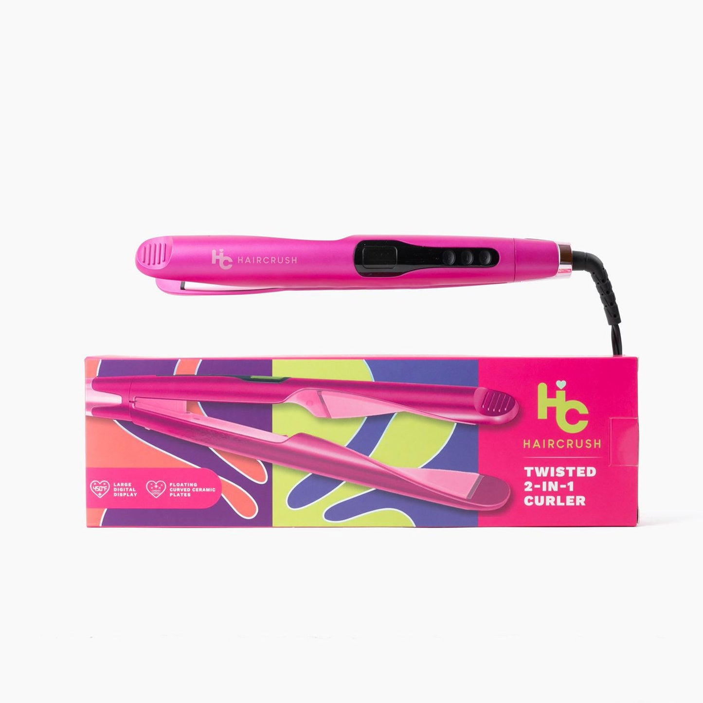 "2-in-1 Twist" Digital Curler & Straightener - Purple