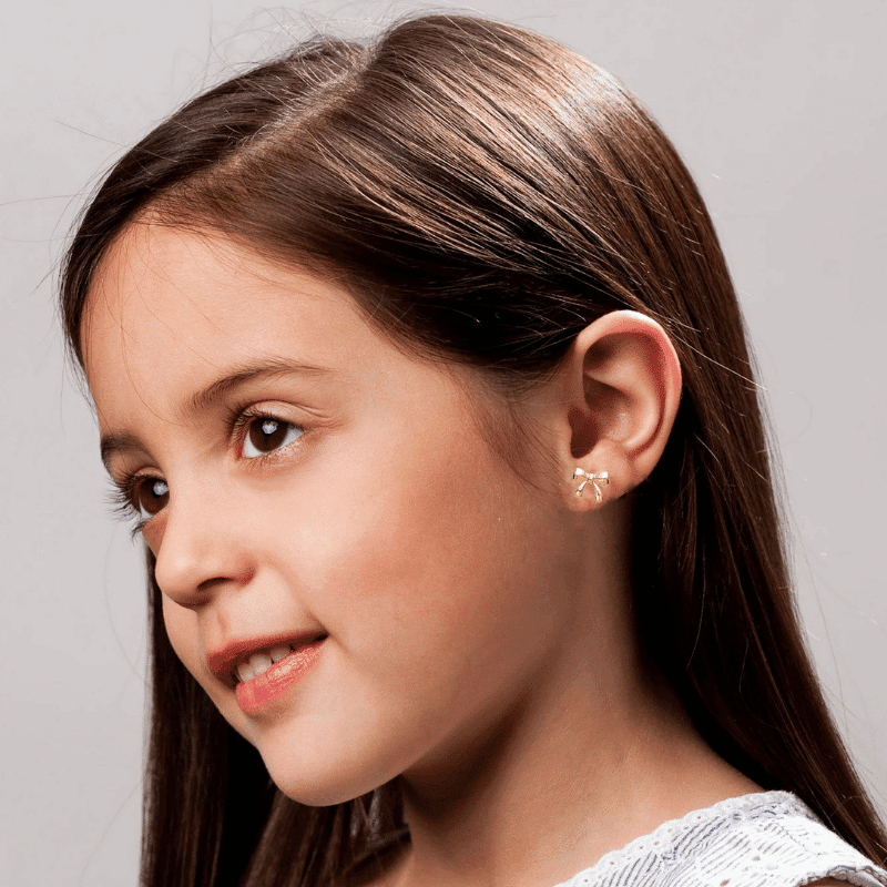 Baby/Toddler 14k Gold Plated Tiny Ribbons Stud Earrings
