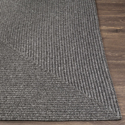Black Braided Faux Jute Rug