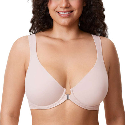 Front Closure Posture Support Underwire Plunge Bra