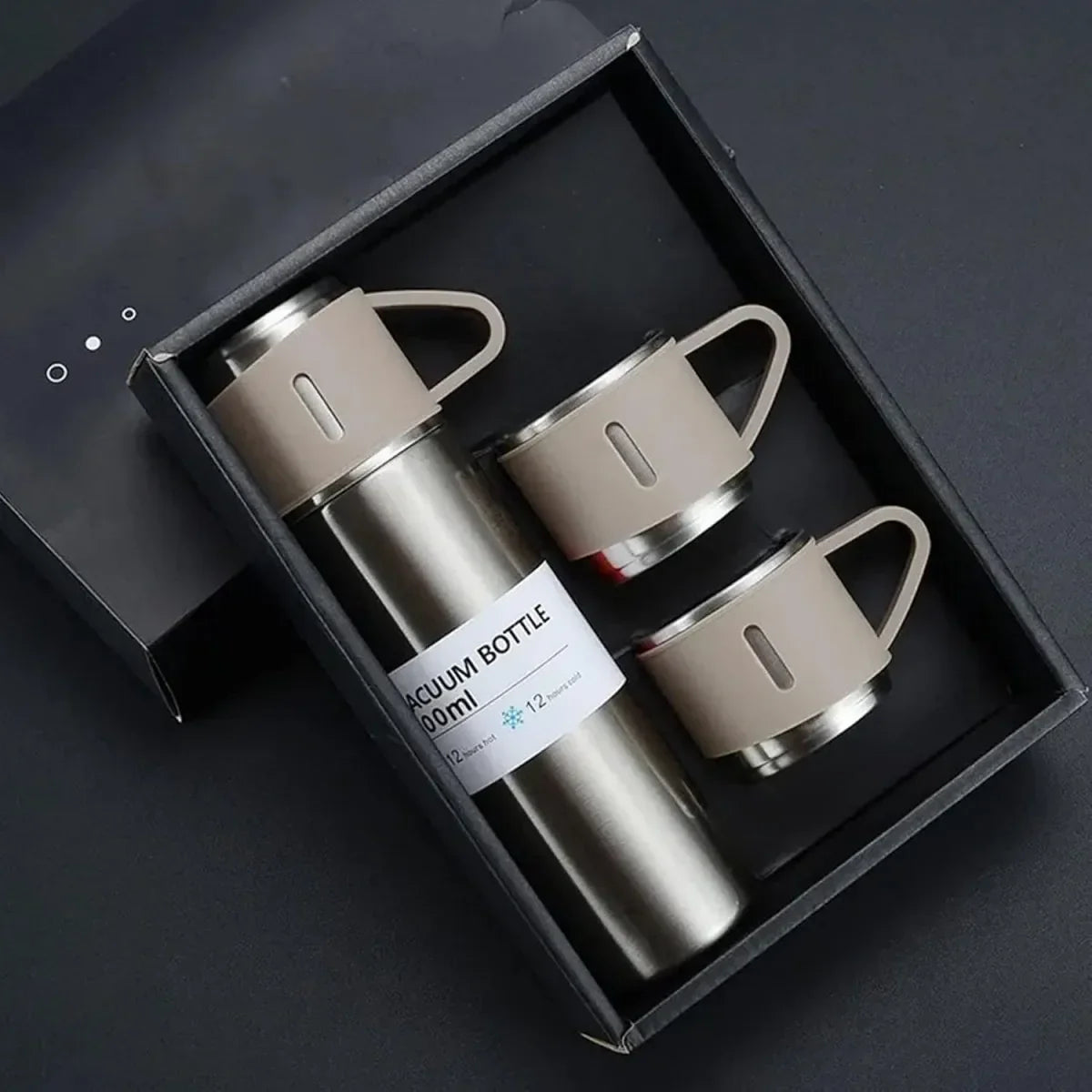 500ml Vacuum Insulated Stainless Steel Thermos with 3 Lids