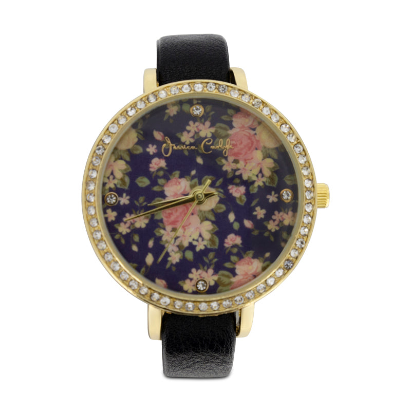 Jessica Carlyle Blue Flowered Background Watch 1666 (Blemished Box)