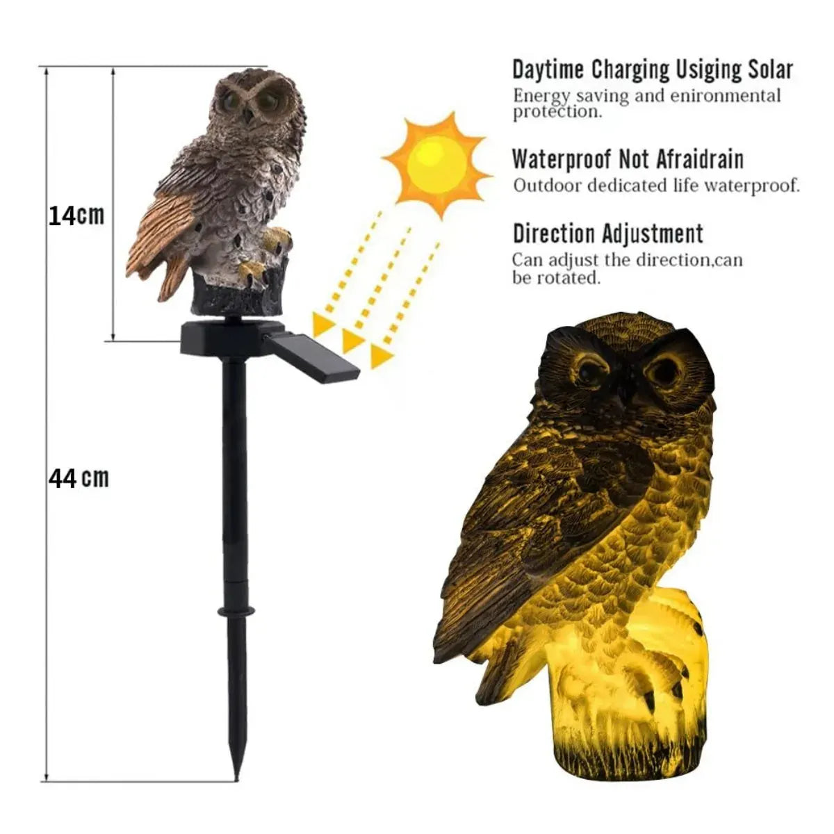 Cute Owl Solar Garden Decoration Light