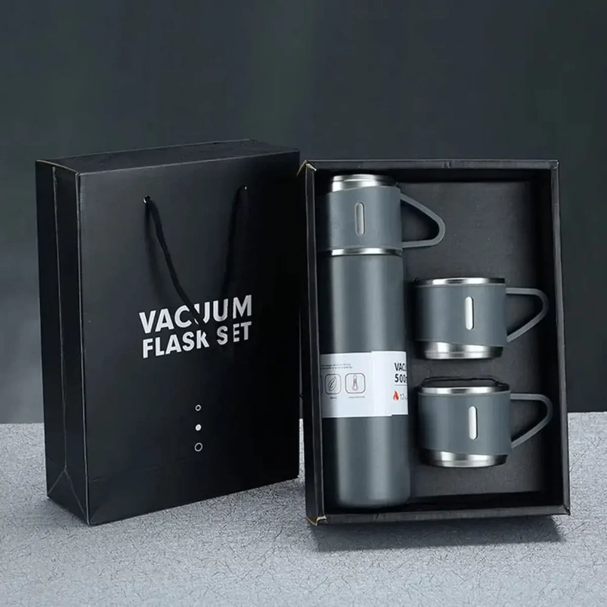 500ml Vacuum Insulated Stainless Steel Thermos with 3 Lids