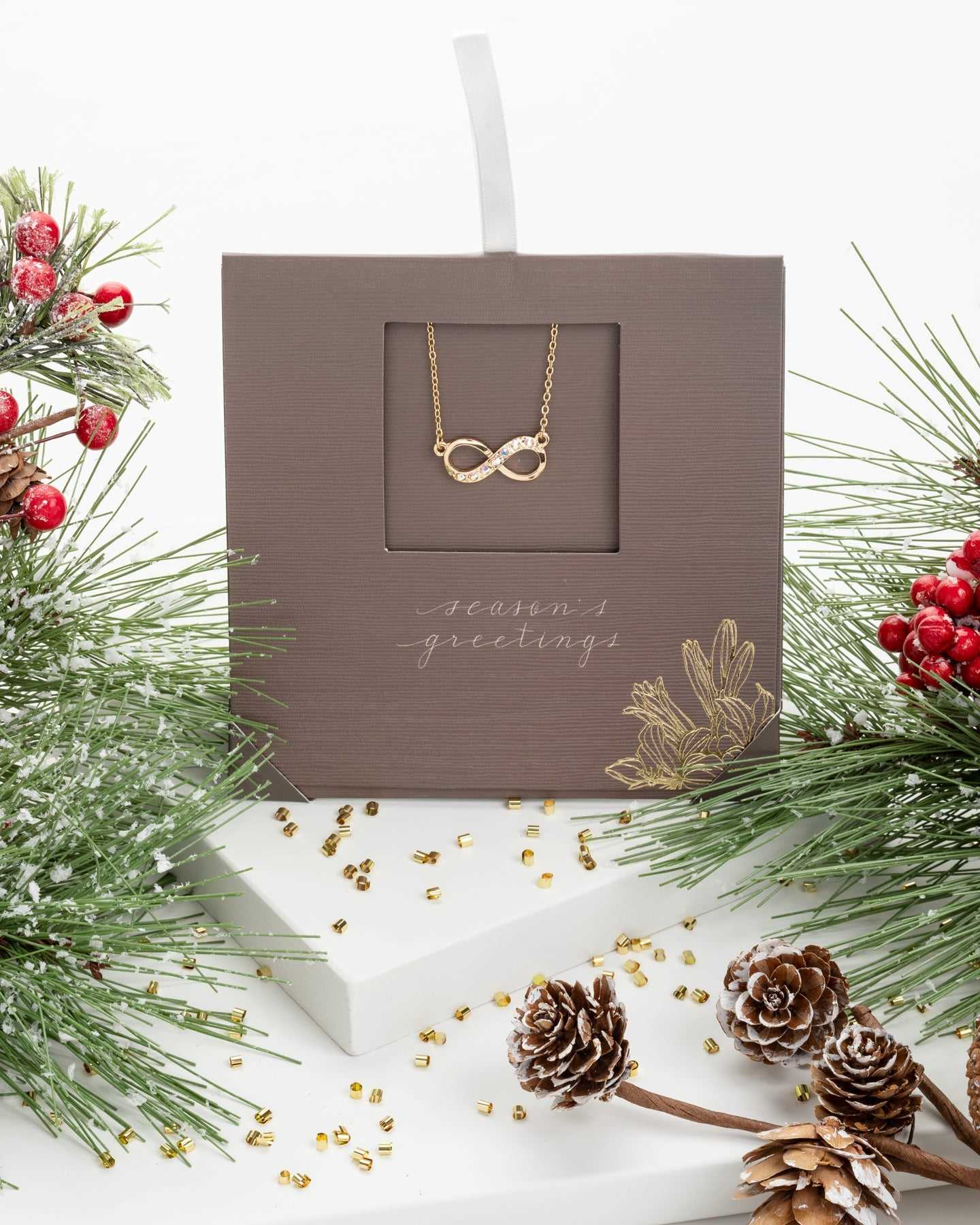 Gold Infinity Necklace  Made with Swarovski Crystals by callura