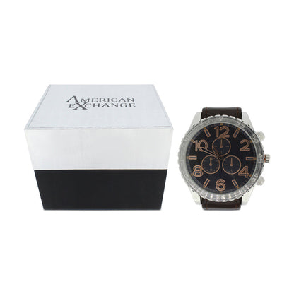 American Exchange Silver Mens Watch With Interchangeable Straps 5314