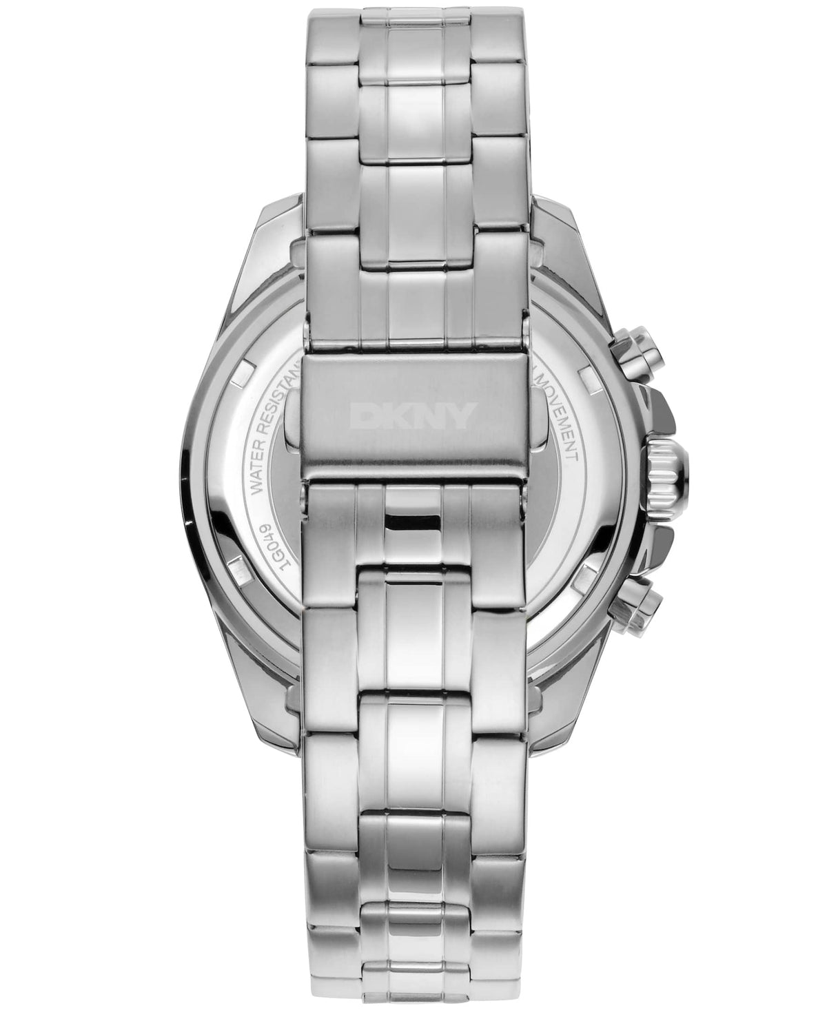 Dkny Men Watch, Silver Color Case, Black Dial, Stainless Steel Metal Bracelet, Chronograph, 10 Atm