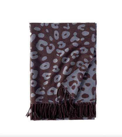 Brown Leopard Scarf