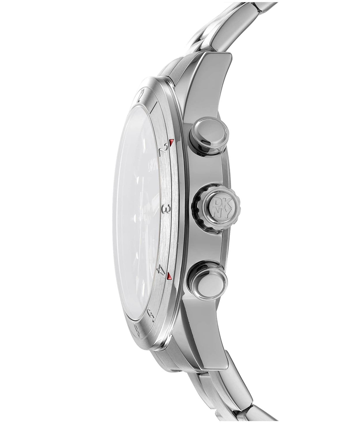 Dkny Men Watch, Silver Color Case, Silver Dial, Stainless Steel Metal Bracelet, Chronograph, 10 Atm