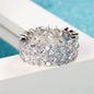 Crystal & Cubic Zirconia Silvertone Flower Band Ring